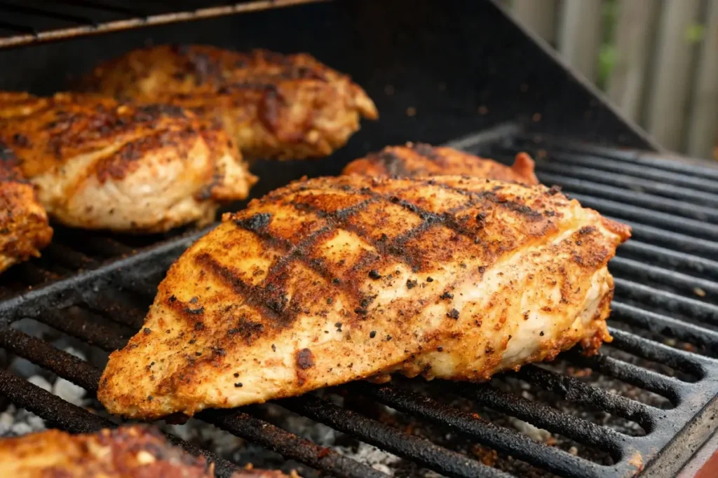 How to Use Taco Seasoning with Chicken Taco Seasoning on Other Types of Meat for Fajitas Grilled chicken with taco seasoning served on a plate