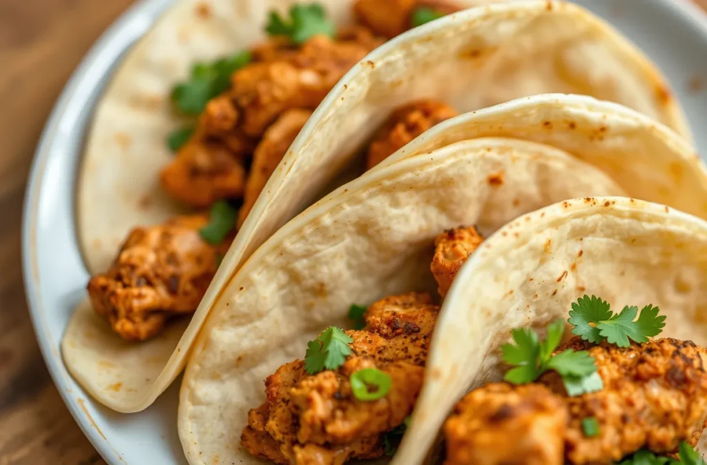 Chicken tacos seasoned with homemade chicken taco seasoning