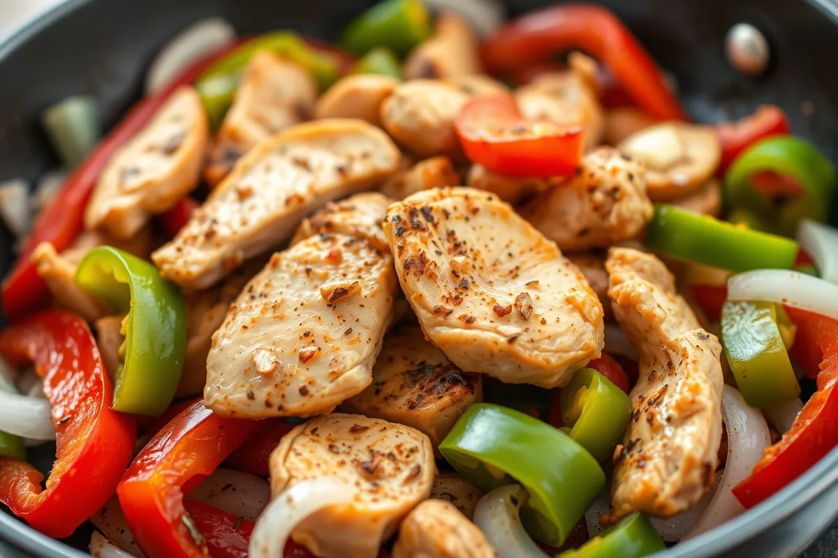 Chicken fajitas cooked with taco seasoning served with bell peppers and onions Can you use taco seasoning for chicken fajitas