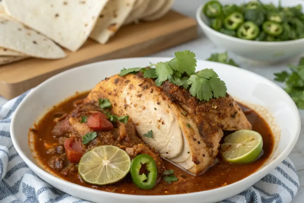 slow cooking chicken with taco seasoning