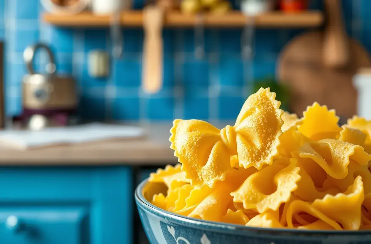 Farfalle pasta close-up