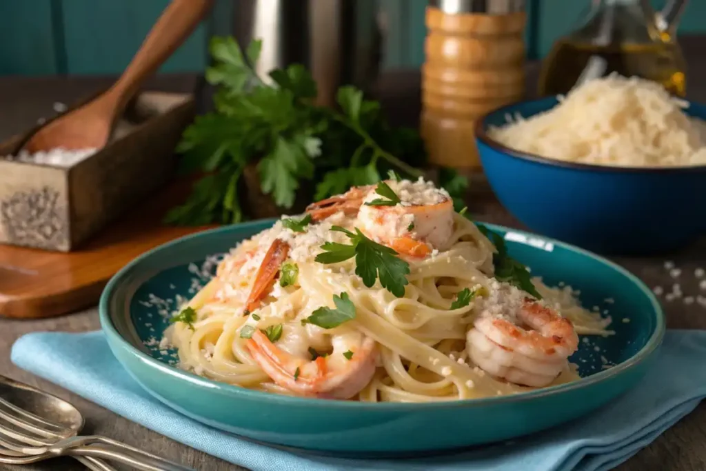 Langostino tails pasta dish