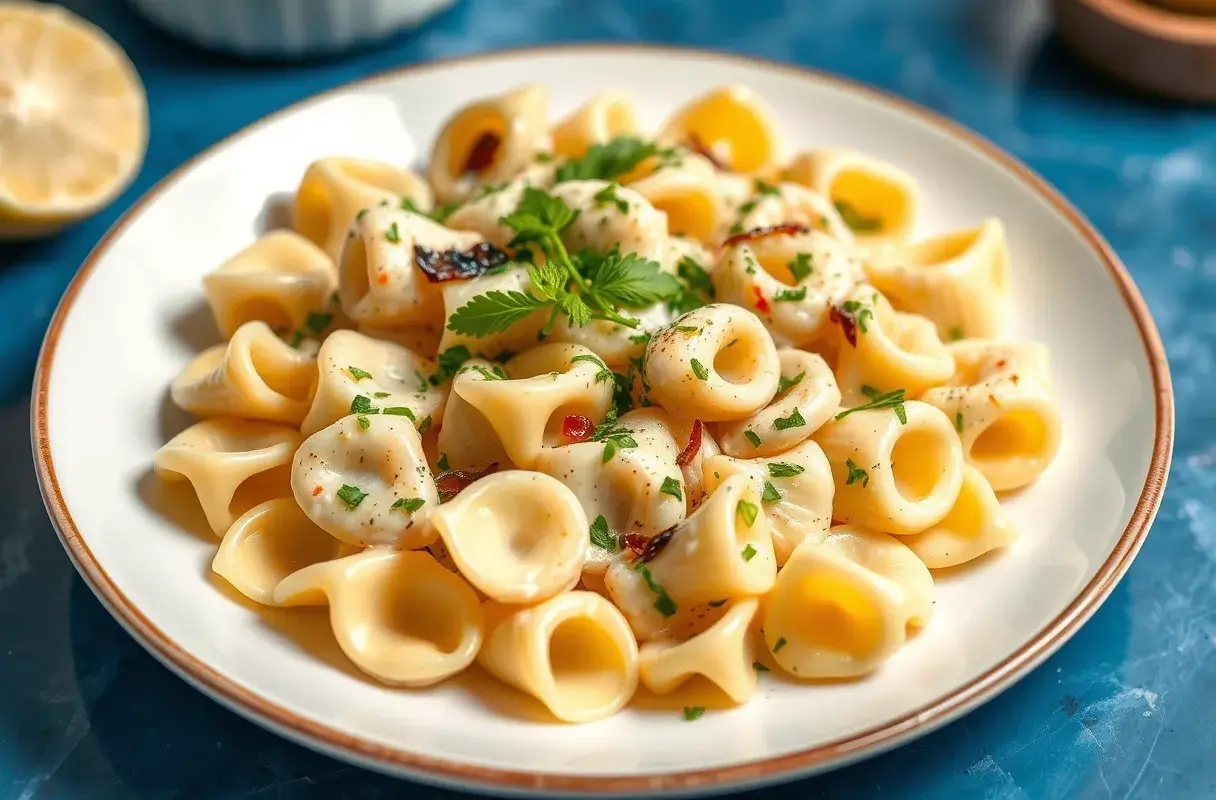 Cooked farfalle pasta