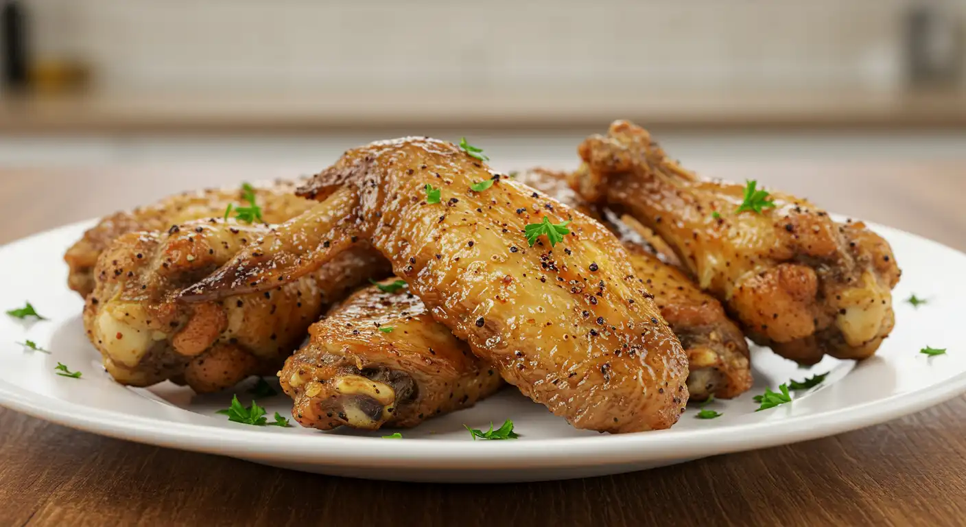 Dry lemon pepper wings on a plate