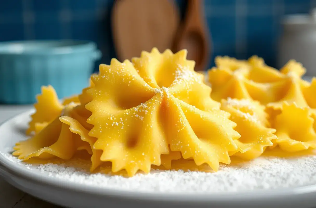 Close-up of farfalle pasta