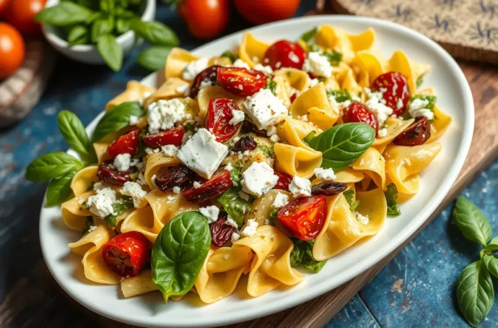 Farfalle salad with pesto