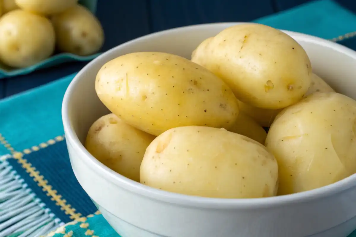 Passover potatoes arranged on a Seder table