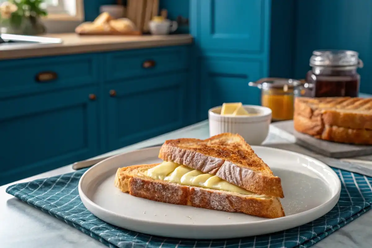 Flaky croissant toast