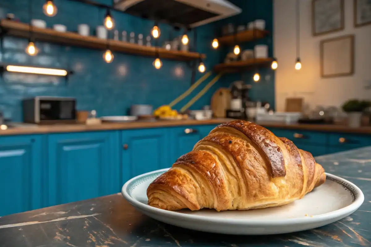 Toasted croissant on a plate