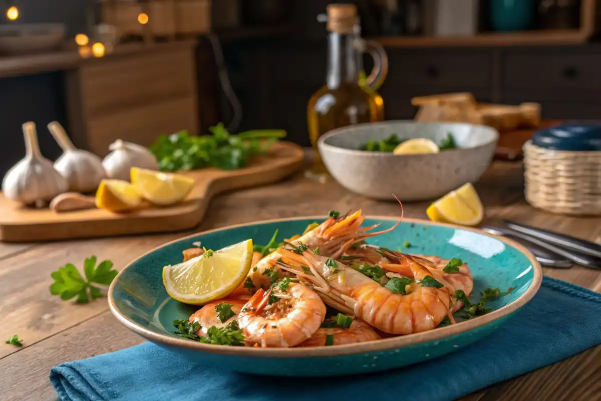 Langostino tails with fresh herbs