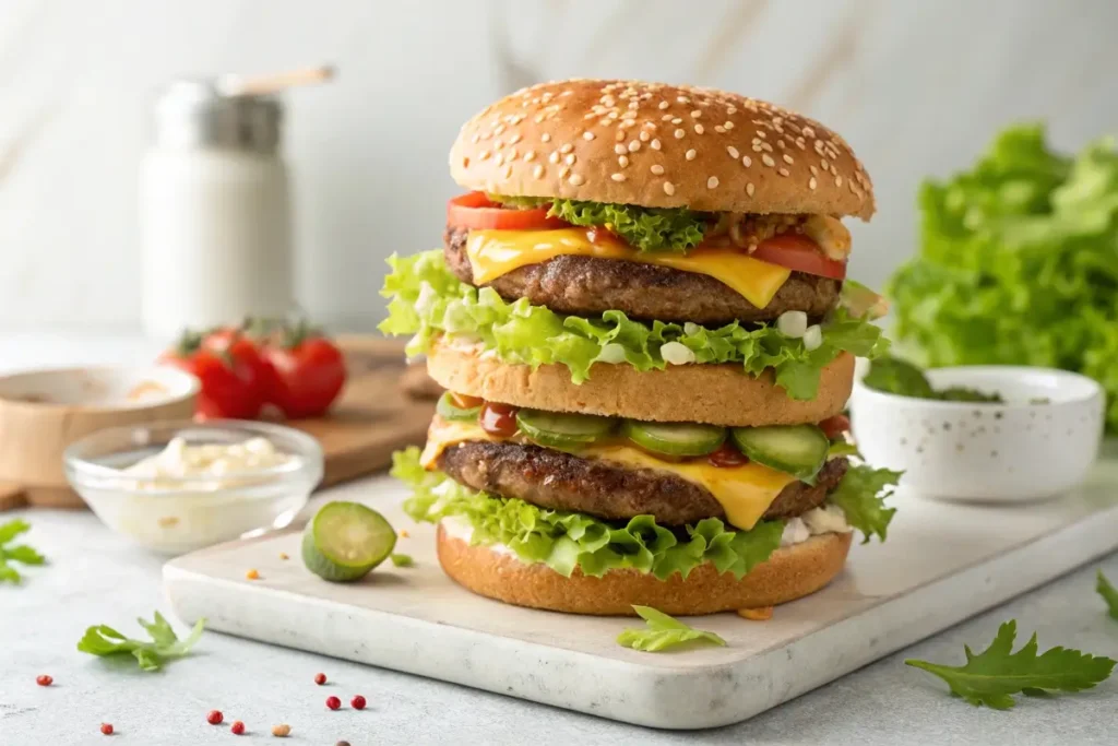 Homemade Triple Big Mac Preparation