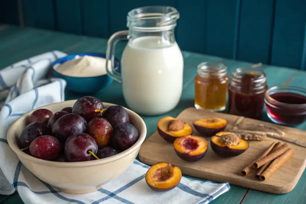 Plums and milk ingredients