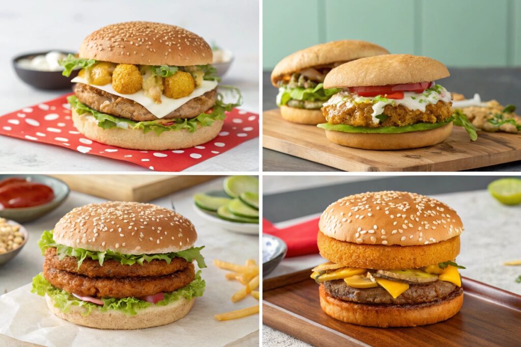 Different versions of double big mac from around the world