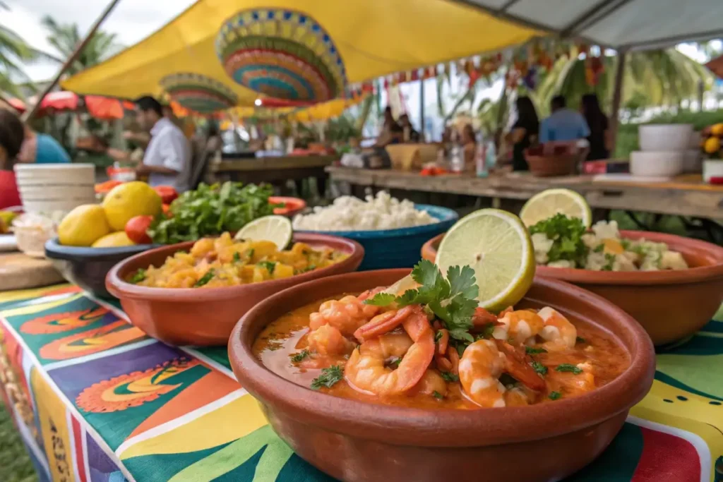 Langostino tails in cultural dishes