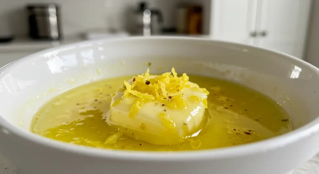 Melted butter with lemon zest