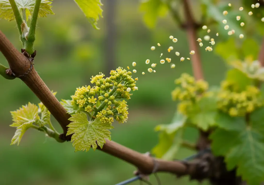 Illustration showing natural crossbreeding of grapes.