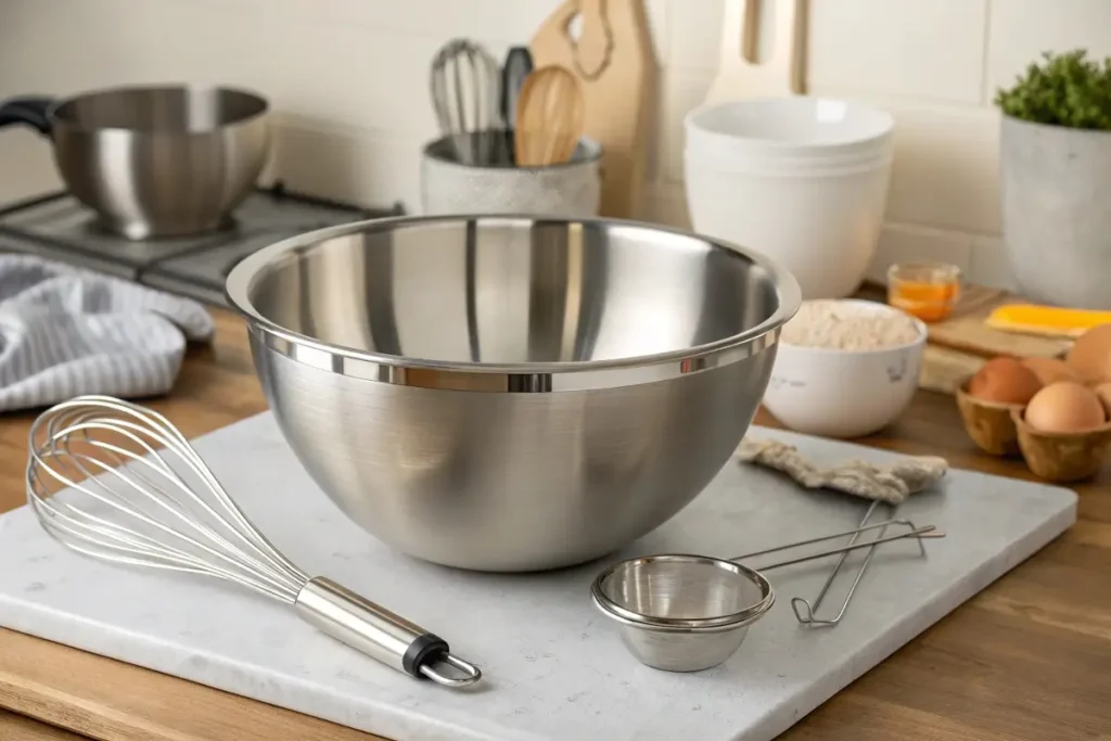 How to bake a cake in a mixing bowl : Prepare the Mixing Bowl