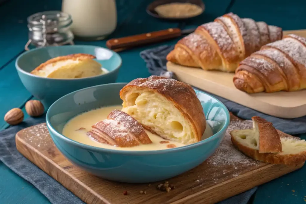 Custard-soaked croissants