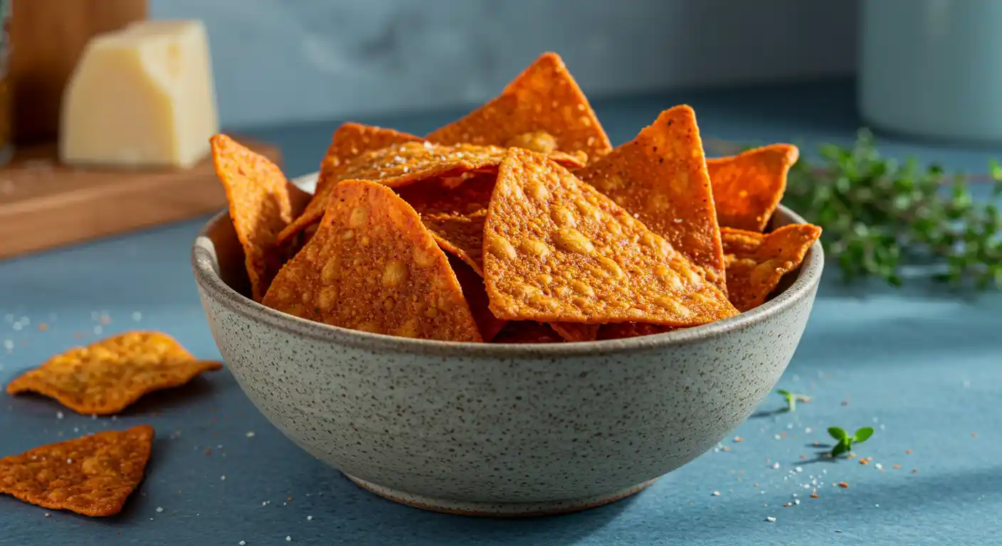 A bowl of crunchy protein chips