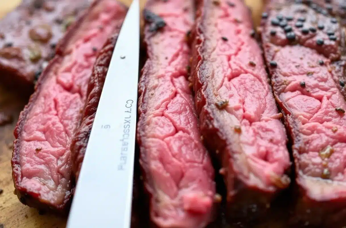 Thinly sliced hanger steak against the grain - Is hanger steak chewy?