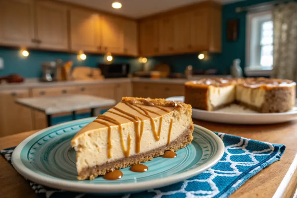 reeses caramel cheesecake whole top view