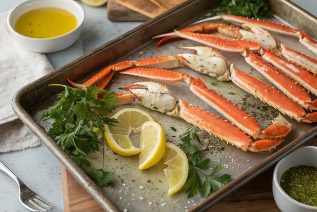 Baking snow crab legs