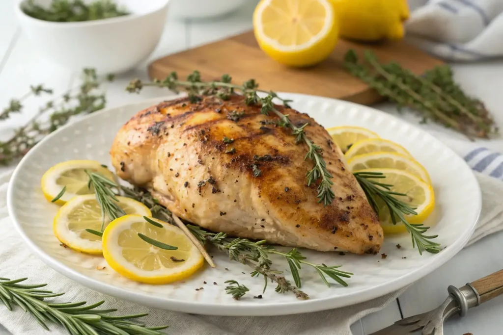 Classic Baked Lemon Herb Split Chicken Breast