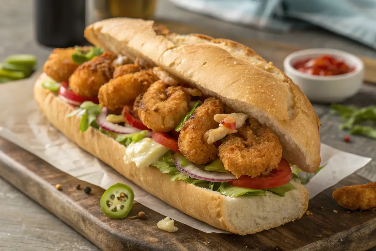 Po'boy sandwich on a table