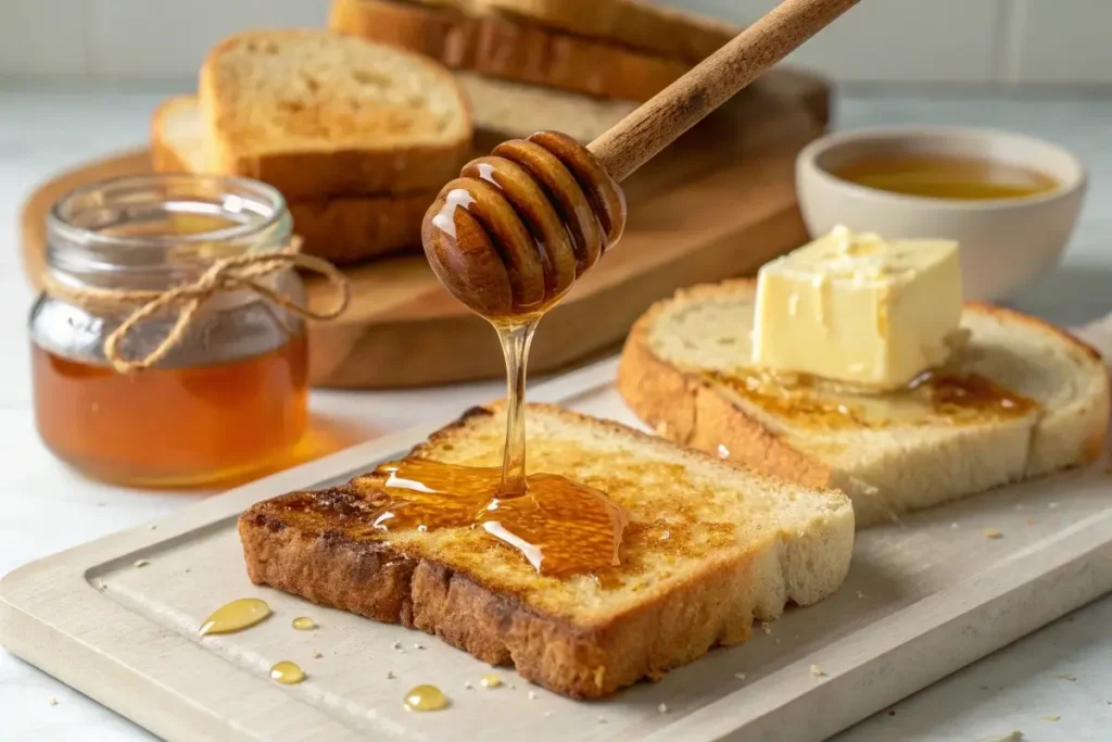 Drizzling Honey on Toast