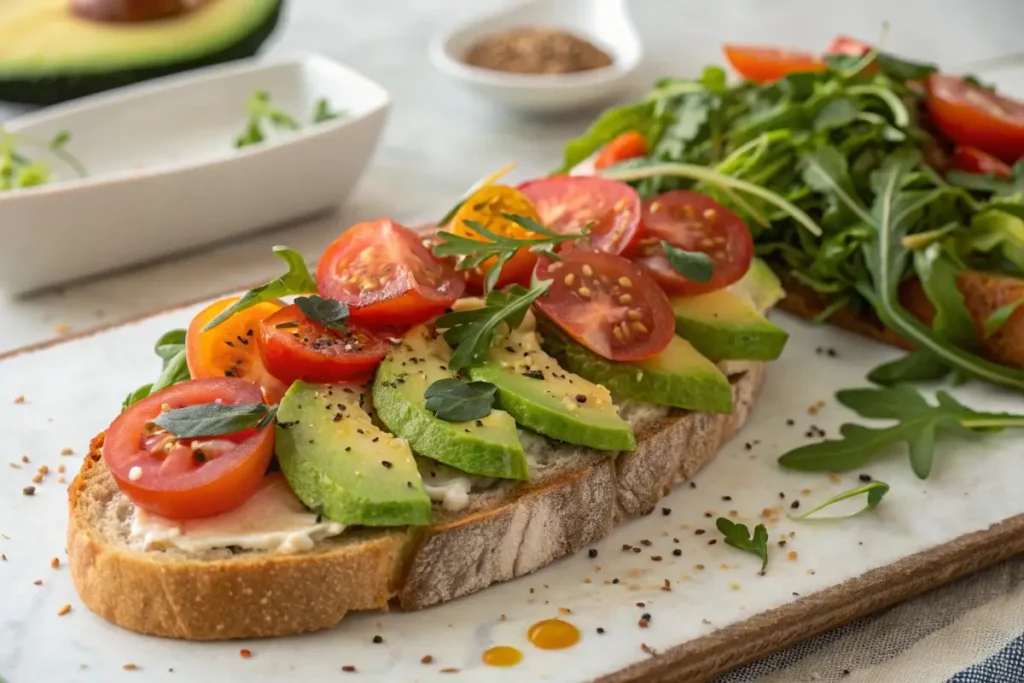 Open-Faced Sandwich with artistic topping