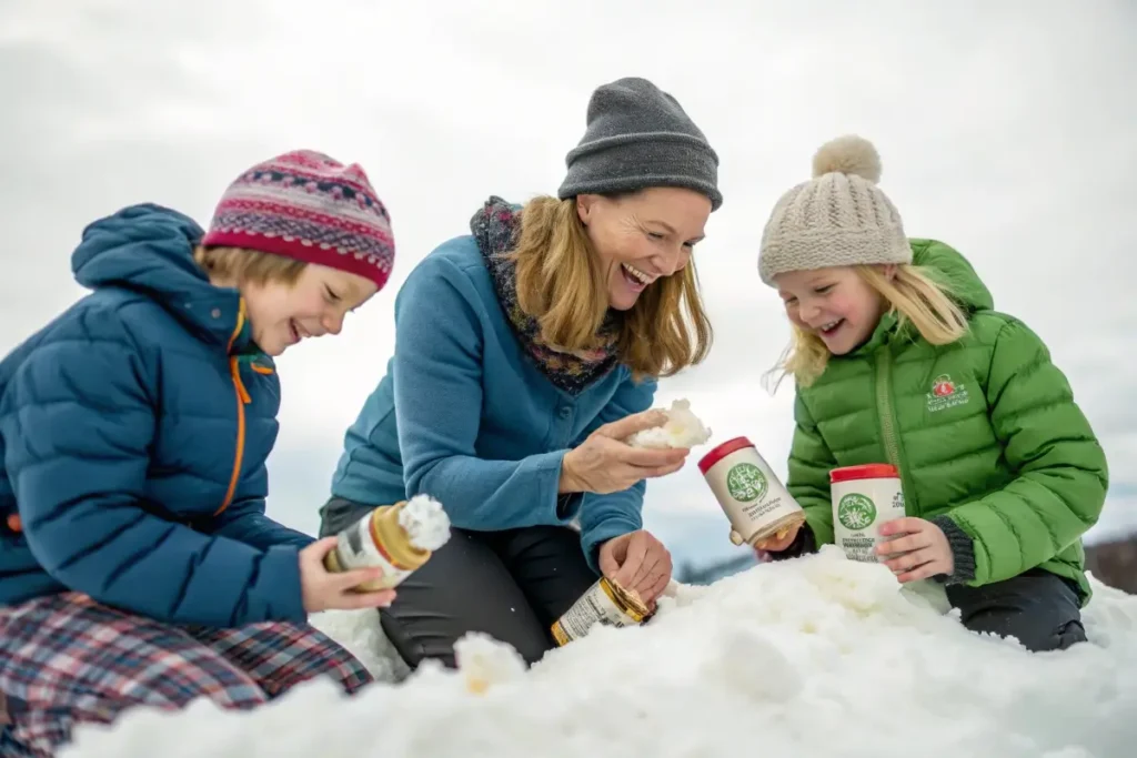 Family Making Snow Cream