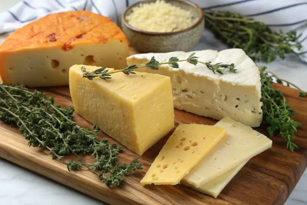 Does Thyme Go With Cheese? Hard cheeses with sprigs of thyme