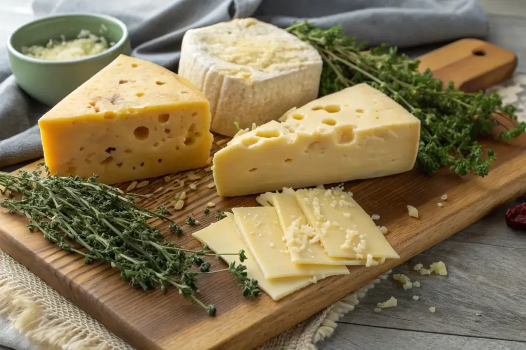 Hard cheeses with thyme