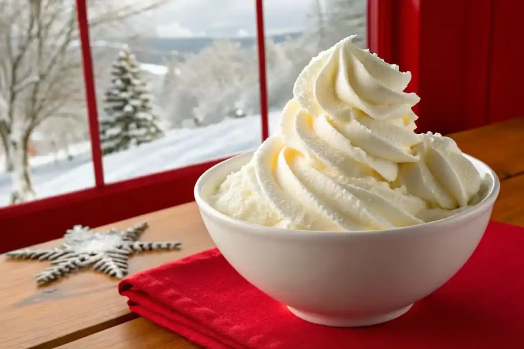 Homemade Snow Cream in a Bowl