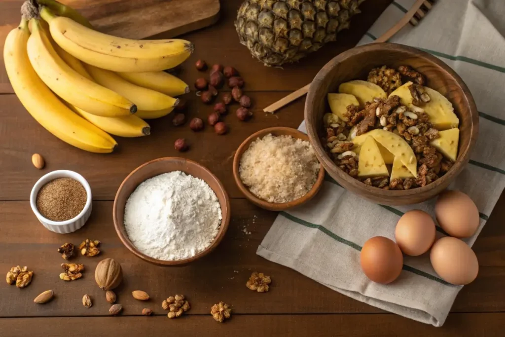 Ingredients for hummingbird bread