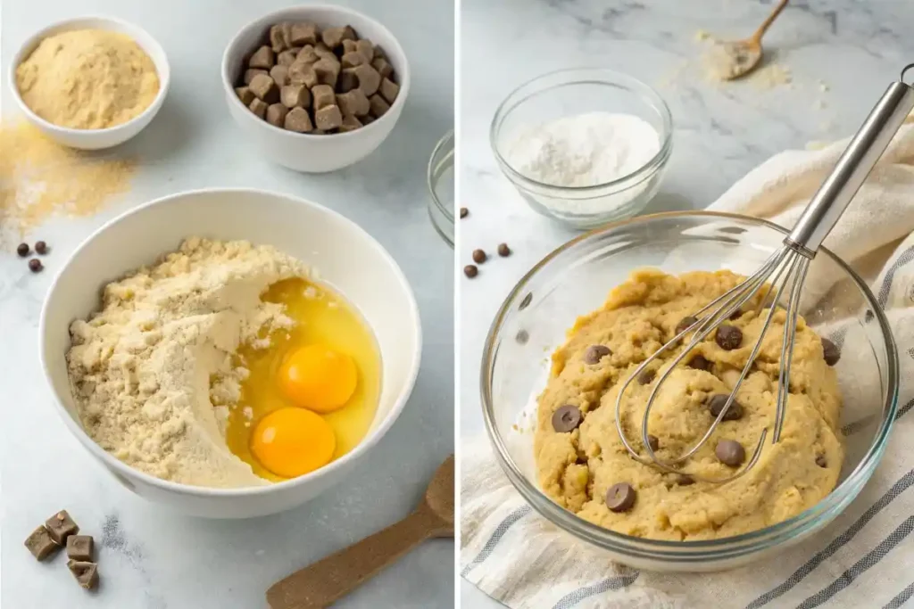 Mixing Ingredients for Cake Mix Cookies