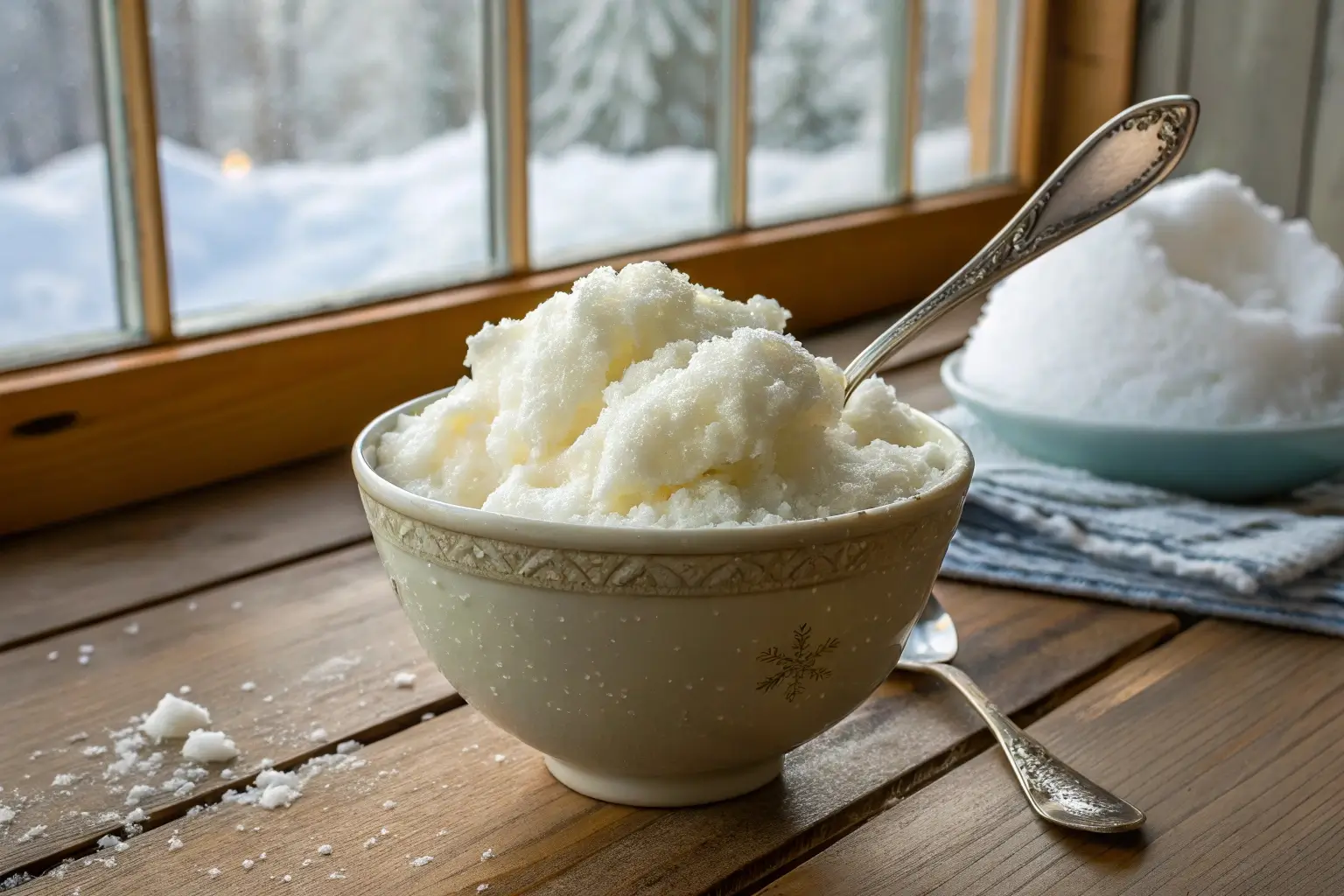 Snow Cream recipe with spoon : Where did snow cream originate?