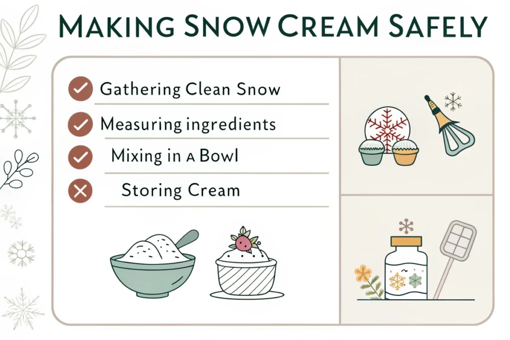 Snow cream safety tips checklist