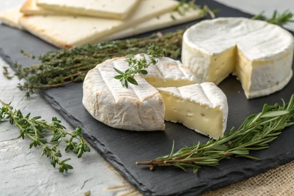 Soft cheeses with fresh thyme