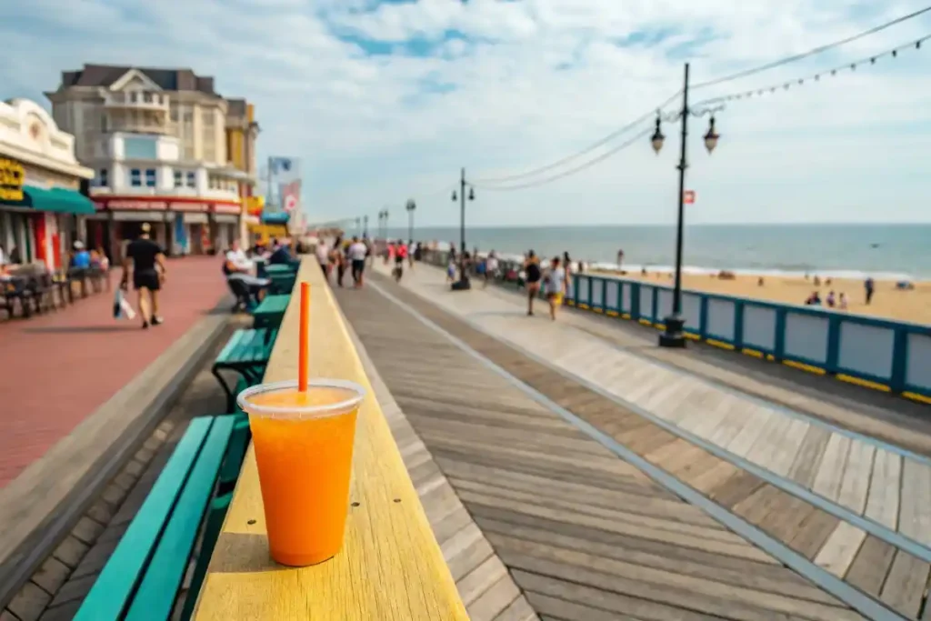 Maryland Boardwalk View with Orange Crush Drink