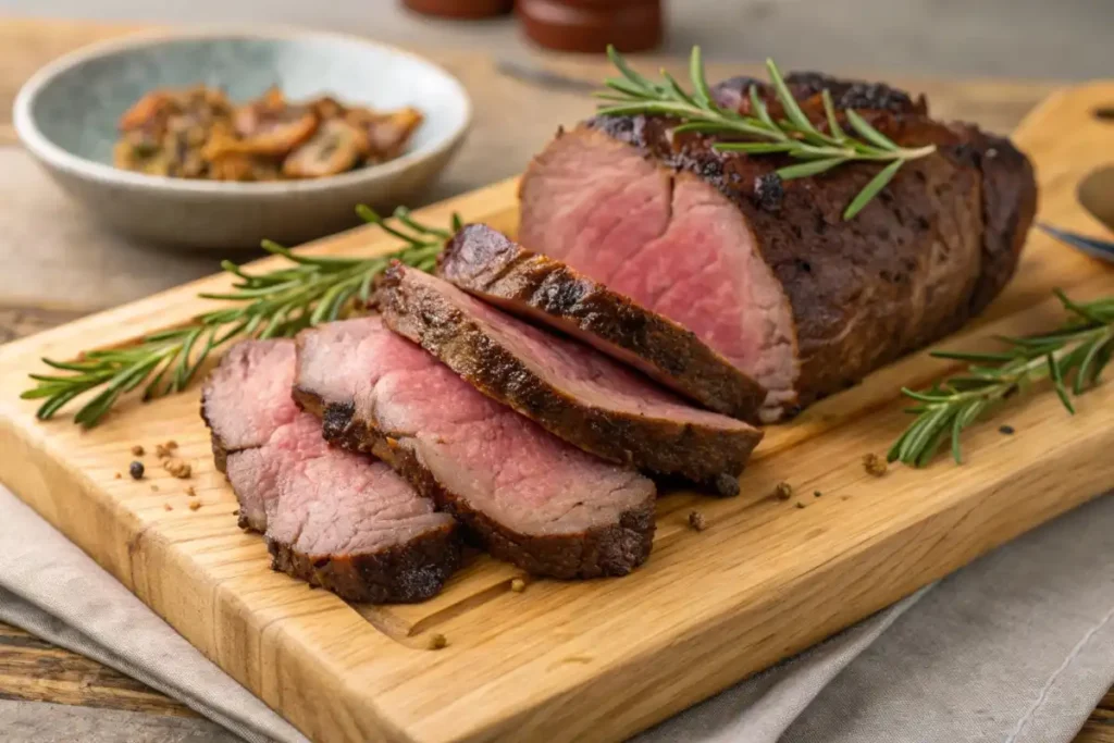 Roast beef sliced for good roasts meal