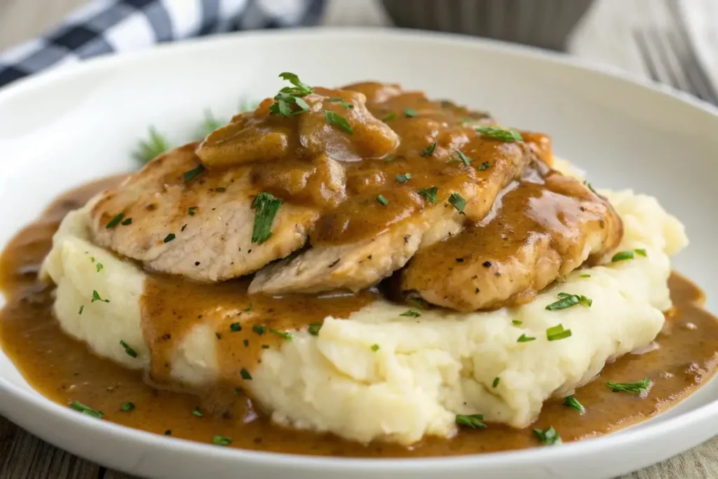 Chicken Gravy on mashed potatoes