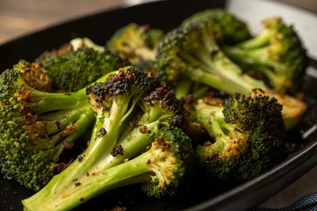 Roasted broccoli with garlic and Parmesan.	